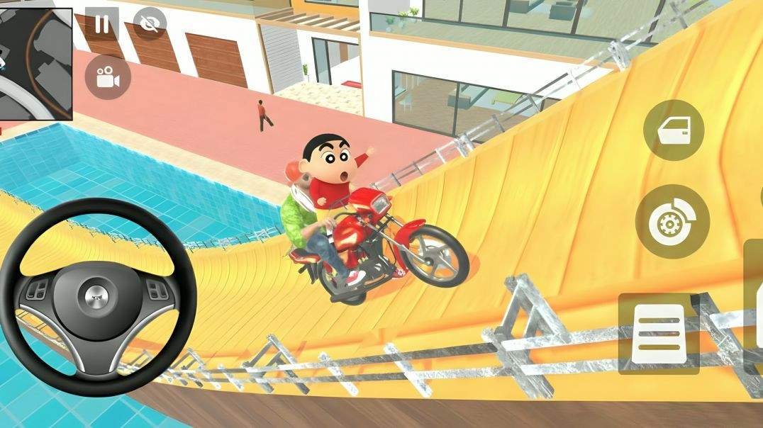 ⁣Mega ramp Challenge 💥🤩 क्या बाइक जंप कर पाएंगी | indian theft auto simulator game