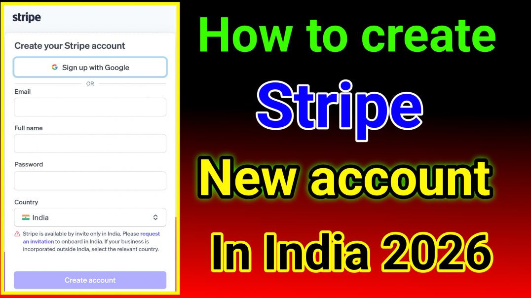 ⁣How to create new stripe account in India 2026