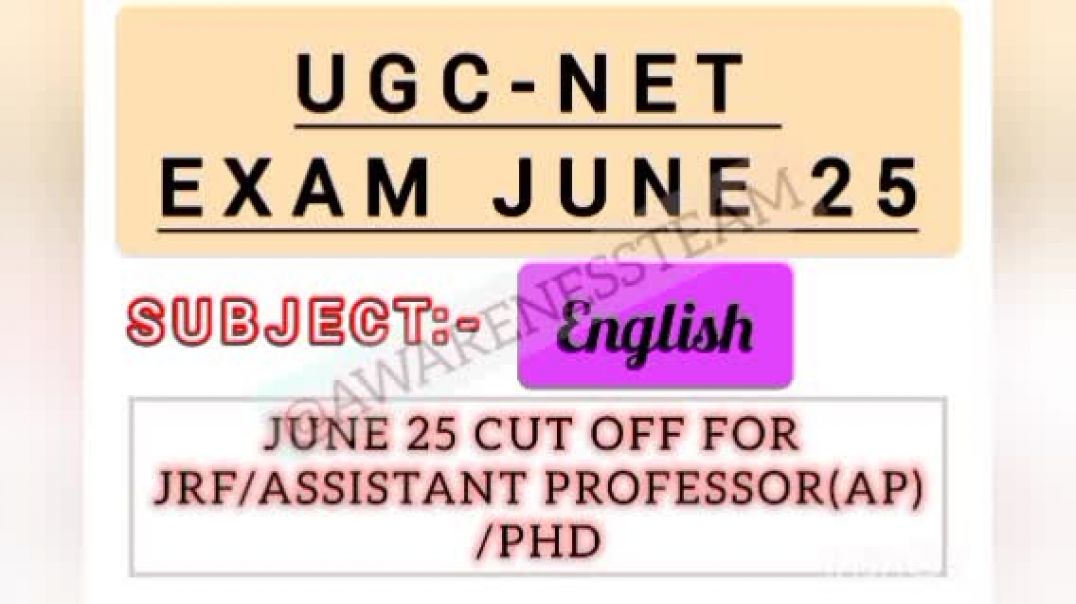 ⁣UGC NET JUNE 25 ENGLISH CUT OFF