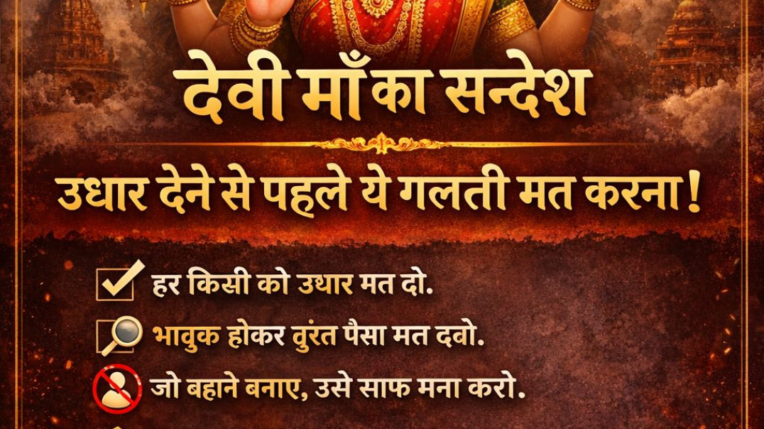 ⁣देवी माँ का कड़ा संदेश – उधार देने से पहले ये जरूर सुन लो, वरना पछताओगे 😢🙏