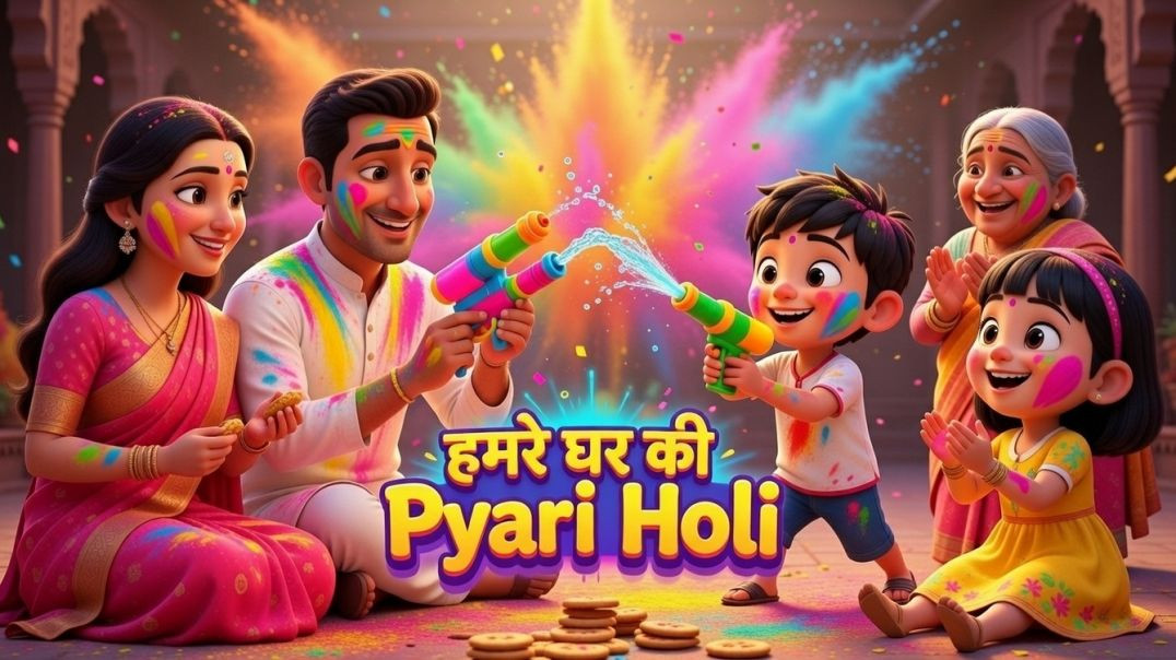 ⁣हमरे घर की Pyari Holi  | Cute Family Holi Celebration