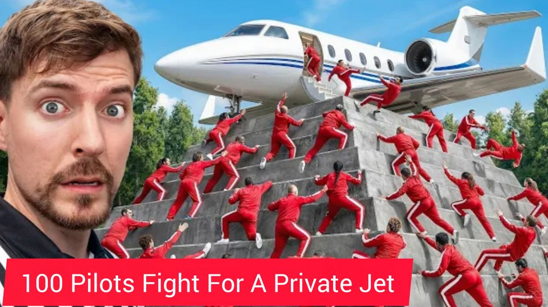 ⁣100 Pilots Fight For A Private Jet - MrBeast