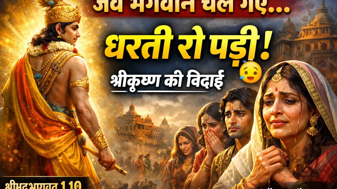 ⁣“जब भगवान चले गए और धरती रो पड़ी! | श्रीकृष्ण की विदाई से कांपा हस्तिनापुर | श्रीमद्भागवत 1.10”