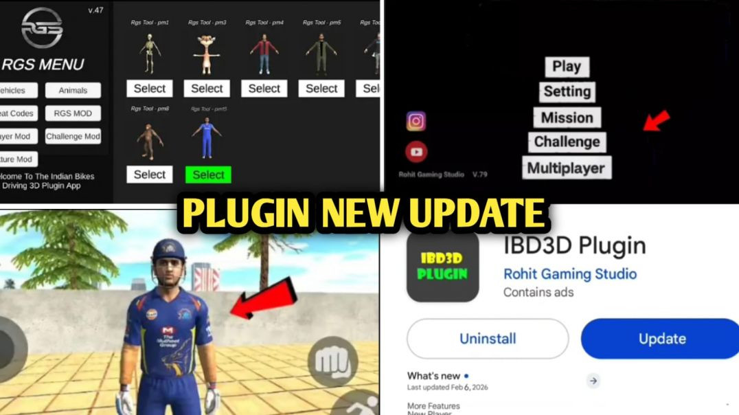⁣FINALLY PLUGIN KA NEW UPDATE AAGYA  | MS DHONI CHARACTER CHEAT CODE |SECRET FUTURE |🤩🤯