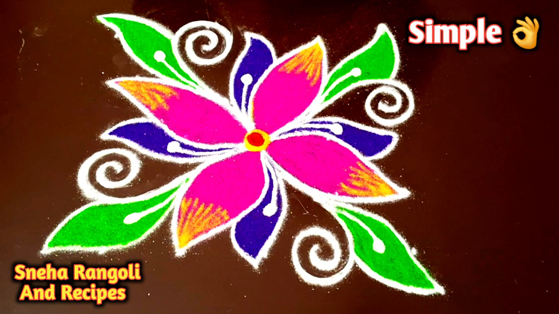 ⁣Easy Flower Rangoli Design for Beginners 🌸 | Simple & Beautiful Kolam Step by Step ✨ | Daily Ran