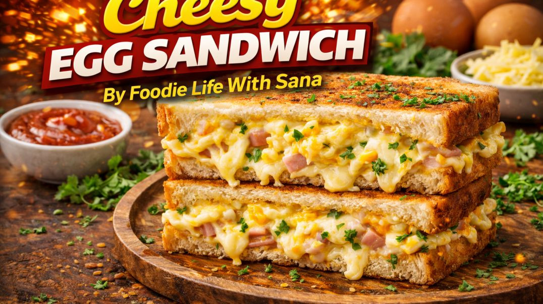 ⁣CHEESY EGG SANDWICH | POTATO EGG CHEESE SANDWICH