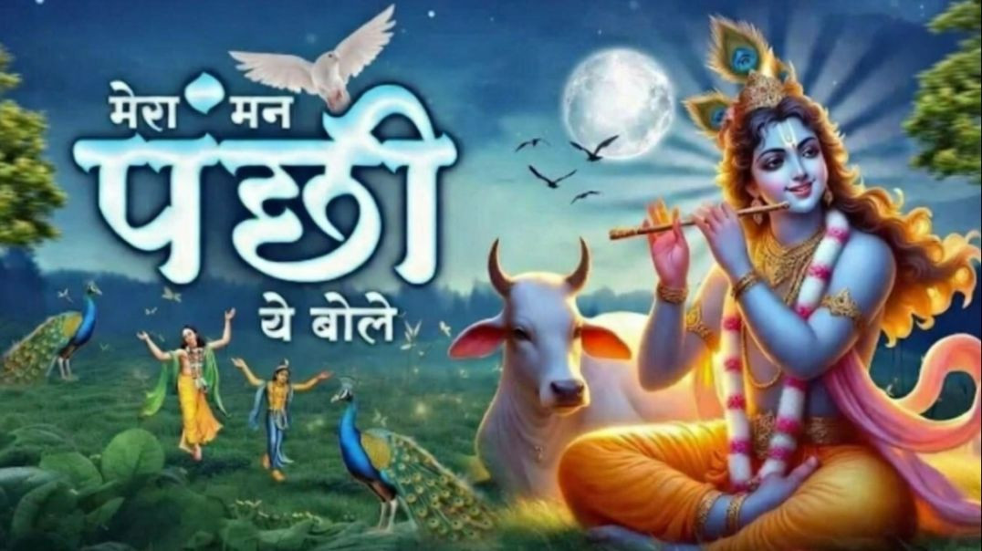 ⁣मेरा मन पंछी ये बोले | mera man panchi ye bole ud vrindavan jaoun| krishna bhajans| shree radhe song