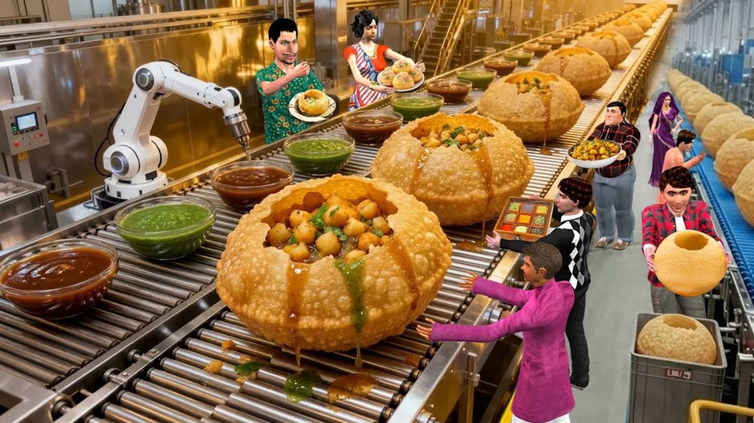 ⁣Inside a Panipuri Factory Machine Golgappe Comedy Hindi Kahani Moral Story