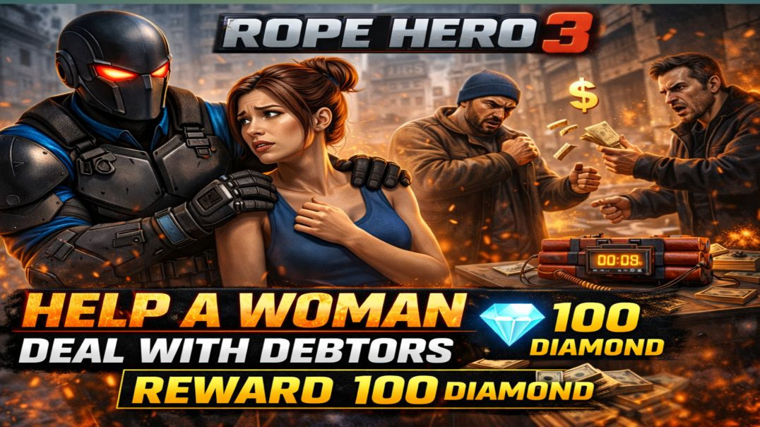 ⁣Help a Woman Deal with Debtors 💥 Big Action Mission | Rope Hero Gameplay Hindi