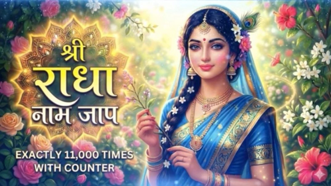 ⁣Shri Radha Shri Radha Naam Jap 1008 Baar | श्री राधा श्री राधा नाम जप | Radha Dhun, Radha Jap Mantra