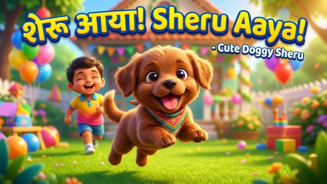 ⁣Cute Doggy Sheru  | शेरू आया!  Sheru Aaya! Song | Kids Fun Video