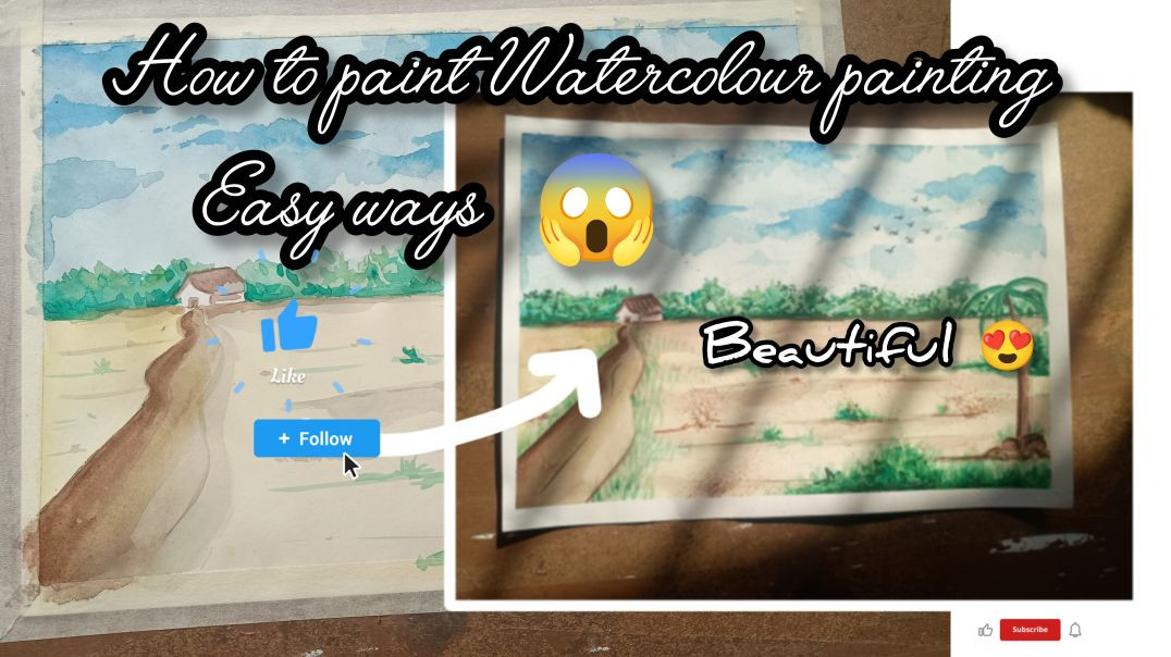 ⁣How to paint Watercolour painting ll easy ways ll beautiful painting