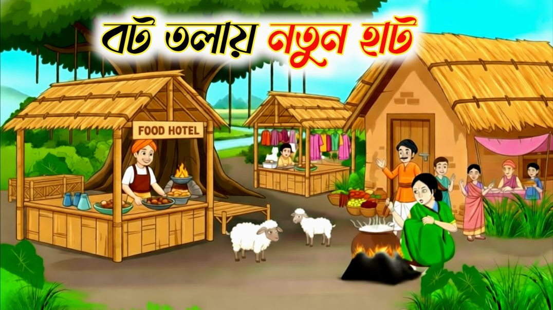 ⁣বট তলায় নতুন হাট | Bengali Moral Story Cartoon | Thakumar Jhuli