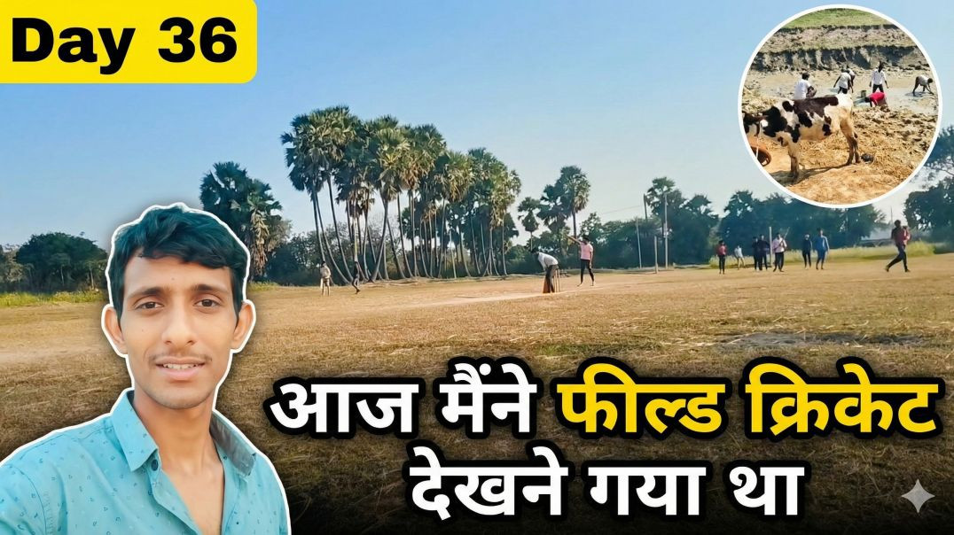 ⁣Day 36 | Aaj Maine Field Cricket Dekhne Gaya Tha 🏏 | Gaon Ka Cricket Match | Daily Vlog