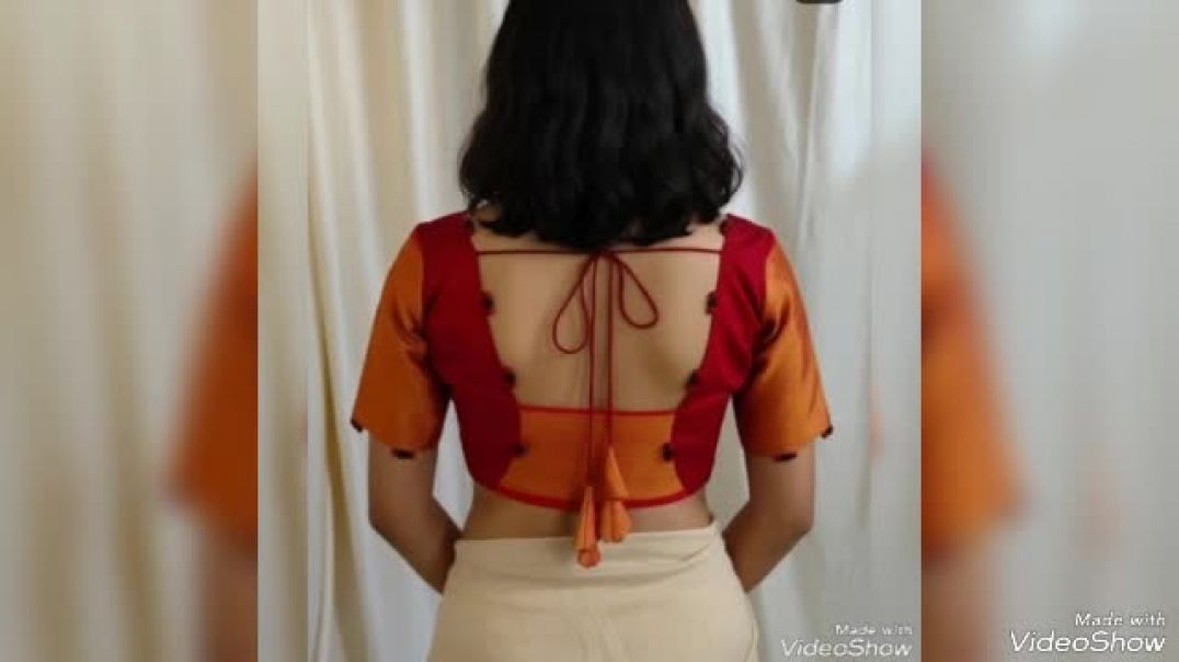 ⁣फ्लावर डिजाइन में ब्लाउज