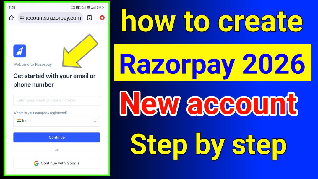 ⁣How to create Razorpay 2026 new account step by step