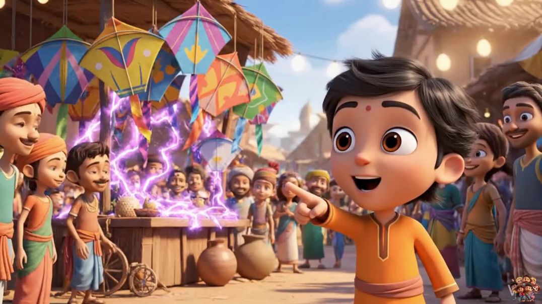 ⁣जादुई पतंग ने बच्चों को आसमान में उड़ा दिया! 😱🪁 | Hindi Cartoon Story