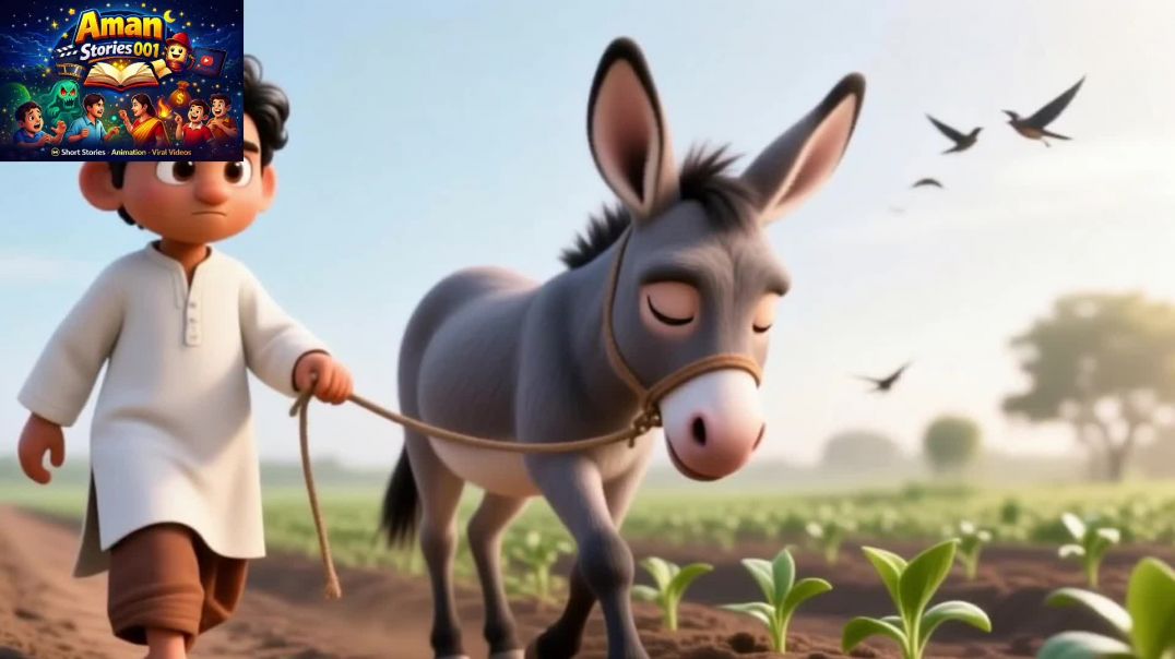 ⁣आलसी गधा और मेहनती रामू | Hindi Moral Story | Mehnat Ka Phal | Kids Story