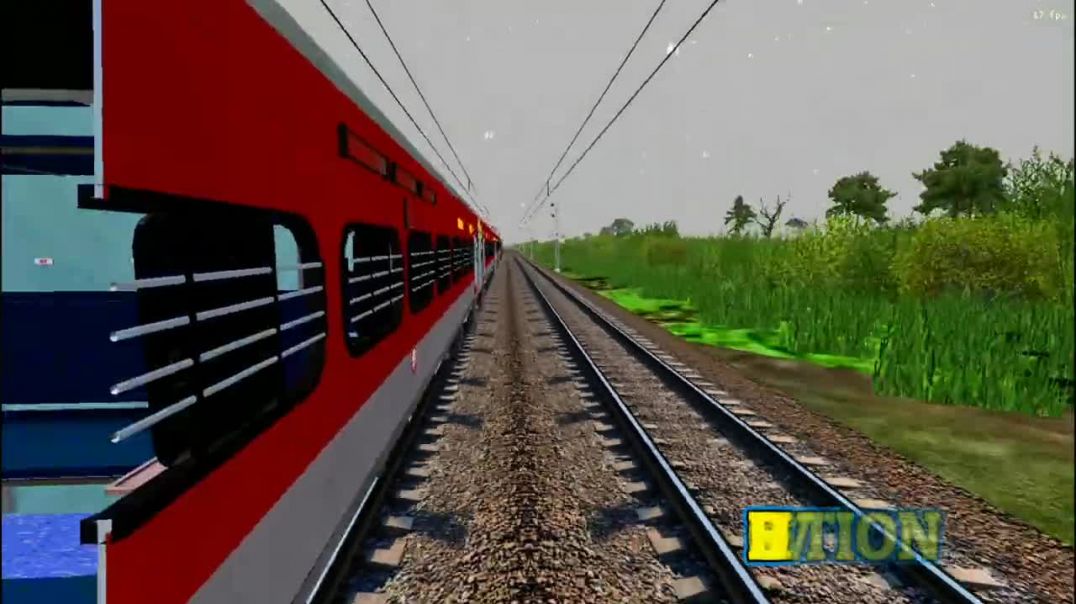 ⁣HIGH SPEED CROSSING VIEW RAJDHANI EXPRESS HWH TO GAYA MAIL LINE SER V8 #msts