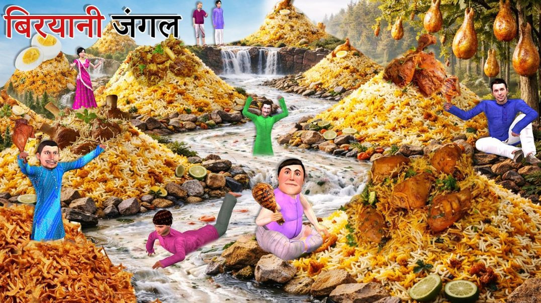 ⁣Chicken Biryani Jungle Mutton Biryani Forest Street Food Hindi Kahani Moral Stories Funny Comedy