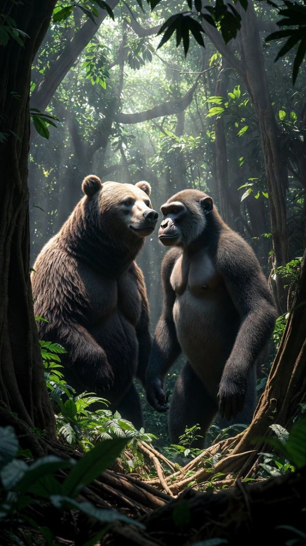 Bandar aur Bhalu Ne pure Jungle Ke janvaron ki jaan bachai