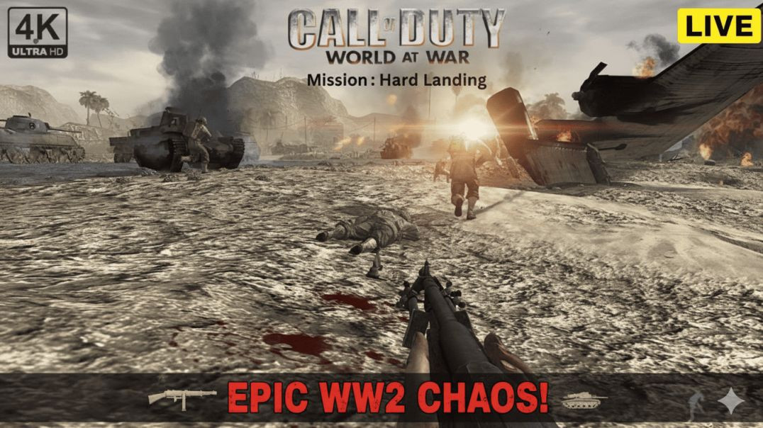 ⁣Call of Duty: World at War – Hard Landing Mission Gameplay