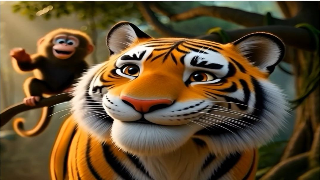 ⁣Simpanzi aur Tiger dosthi