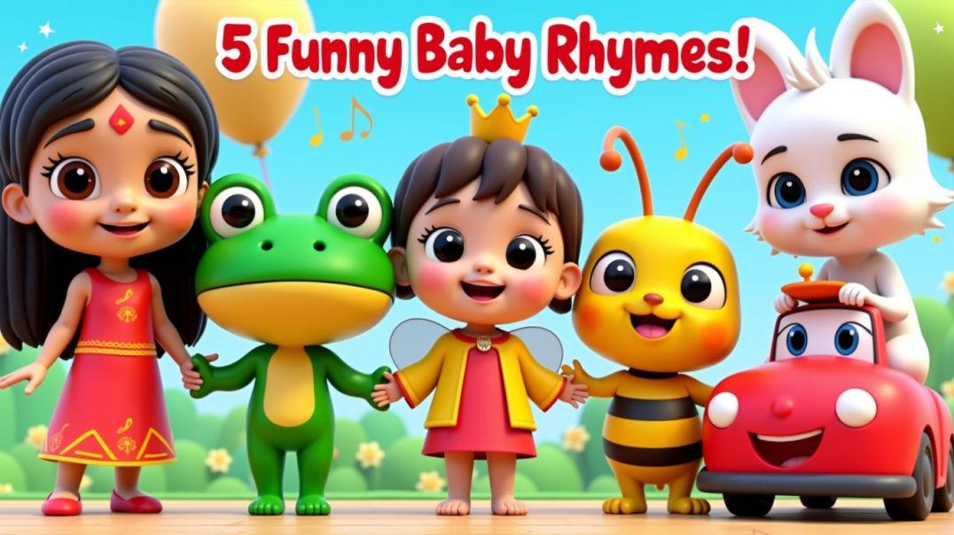 ⁣5 Super Short Baby Rhymes Compilation |Lali Boom Boom |Tuki Tap Tap |Mimi Meow | Buzu Buzz |Gugu Car
