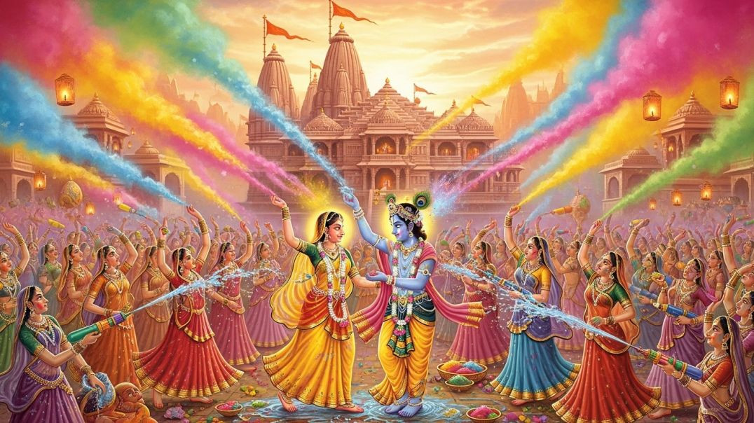 ⁣होली खेल रहे बांके बिहारी आज रंग बरस रहा 🌈 ब्रज होली गीत🌈 राधा कृष्ण होली गीत🌈 ब्रज में चलने वाले सब