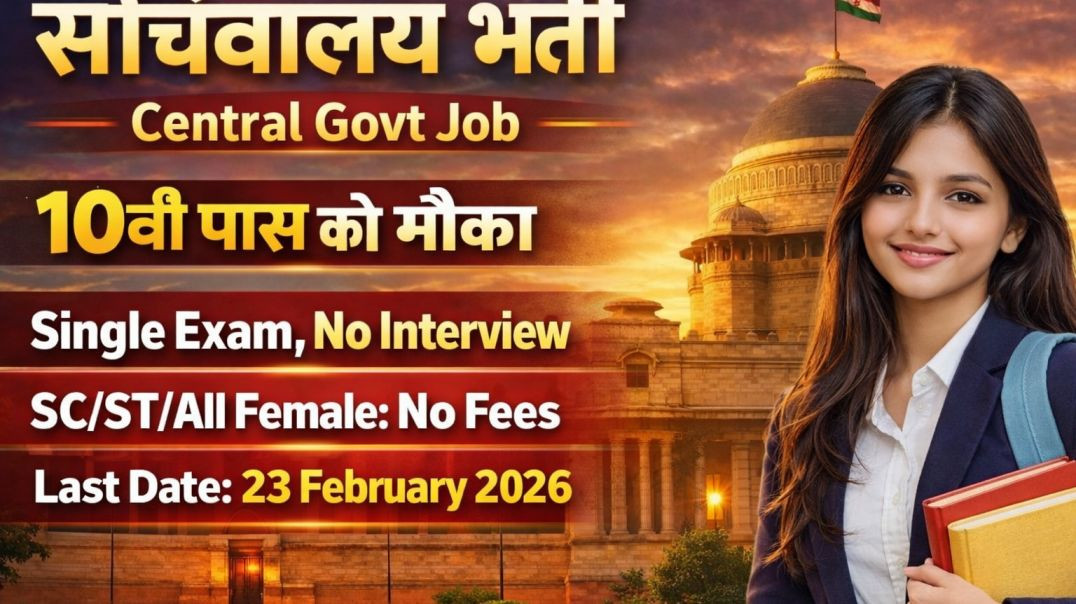 ⁣सचिवालय भर्ती 2026 ! सेन्ट्रल गोर्वेमेंट न्यू भर्ती! Govt jobs |