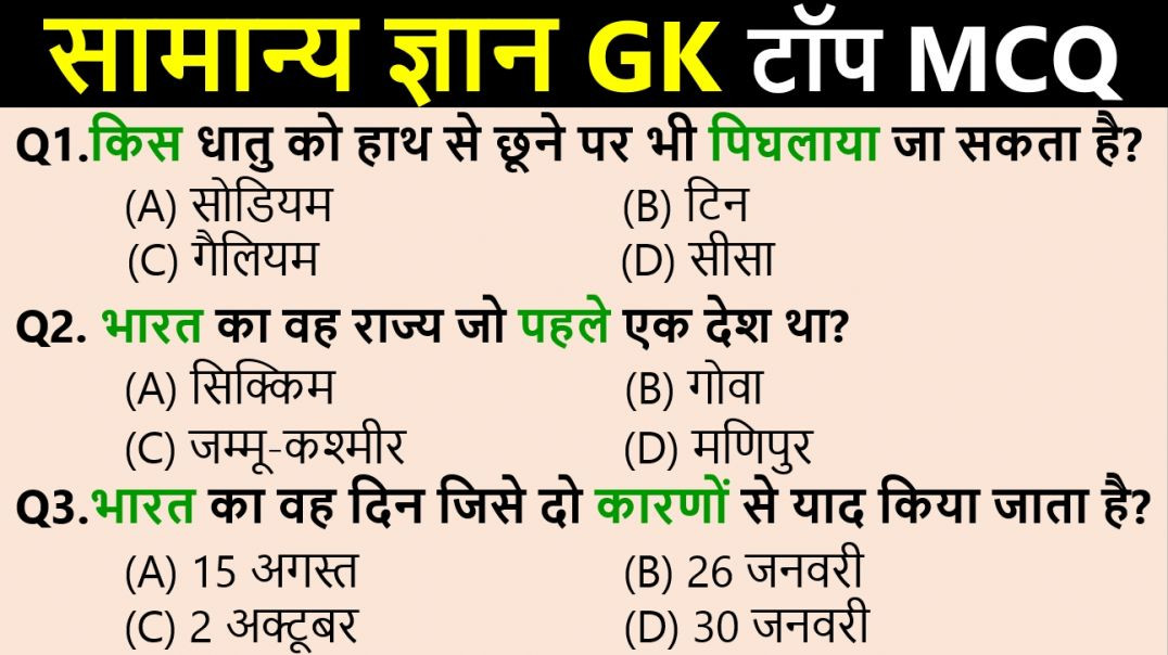 ⁣GK MCQ Power Test | Competitive Exams का असली स्तर