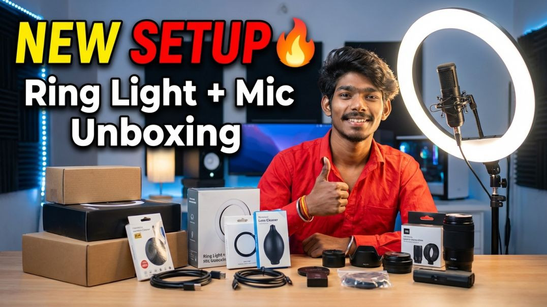 ⁣New ApnaTube Setup 2026 🔥 | Ring Light & Mic Unboxing | Best Budget Setup #apnatude