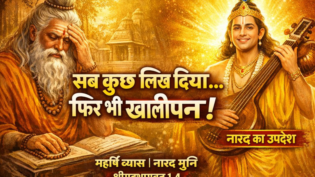 ⁣“सब कुछ लिख दिया, फिर भी मन अशांत! | महर्षि व्यास का वैराग्य और नारद का दिव्य उपदेश | श्रीमद्भागवत 1