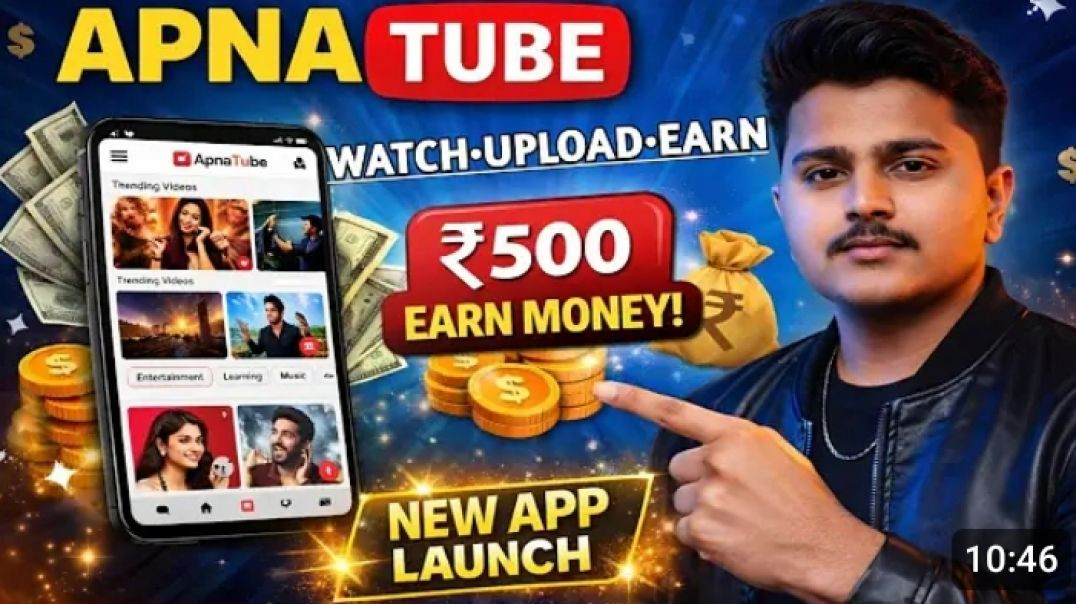 New App Launch-वीडियो Upload करते ही Earning Start_ApnaTube 2026 Review _ Earn Money Online in India