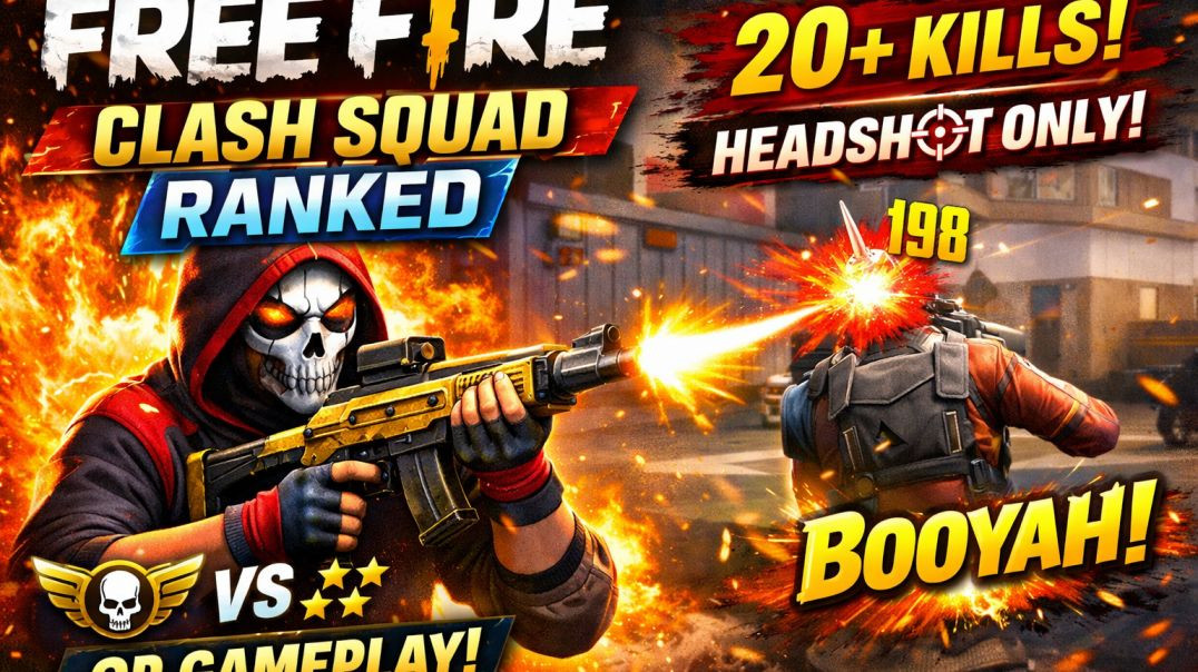 ⁣FREE FIRE 🔥 Clash Squad Ranked OP Gameplay | 20+ Kills 😱 Headshot Only