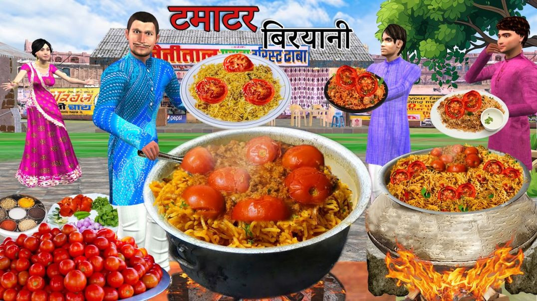 ⁣Tomato Biryani Tamatar Biryani Street Food Hindi Kahani Moral Stories Comedy Video