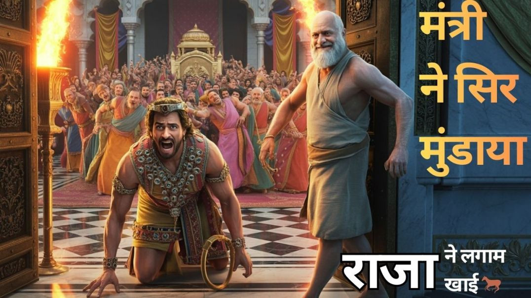 ⁣राजा घोड़ा बना! मंत्री का तीखा जवाब 😱😂 | King Turns Horse Moral Story in Hindi | Funny Chanakya Niti