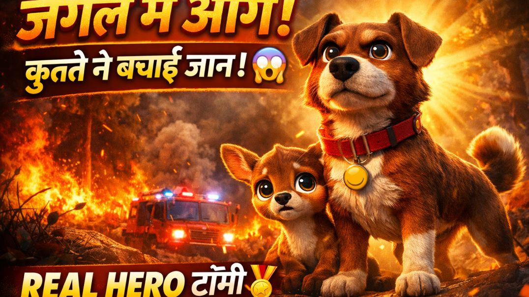 ⁣जंगल में आग! बहादुर कुत्ते ने बचाई मासूम की जान | Emotional Rescue Story