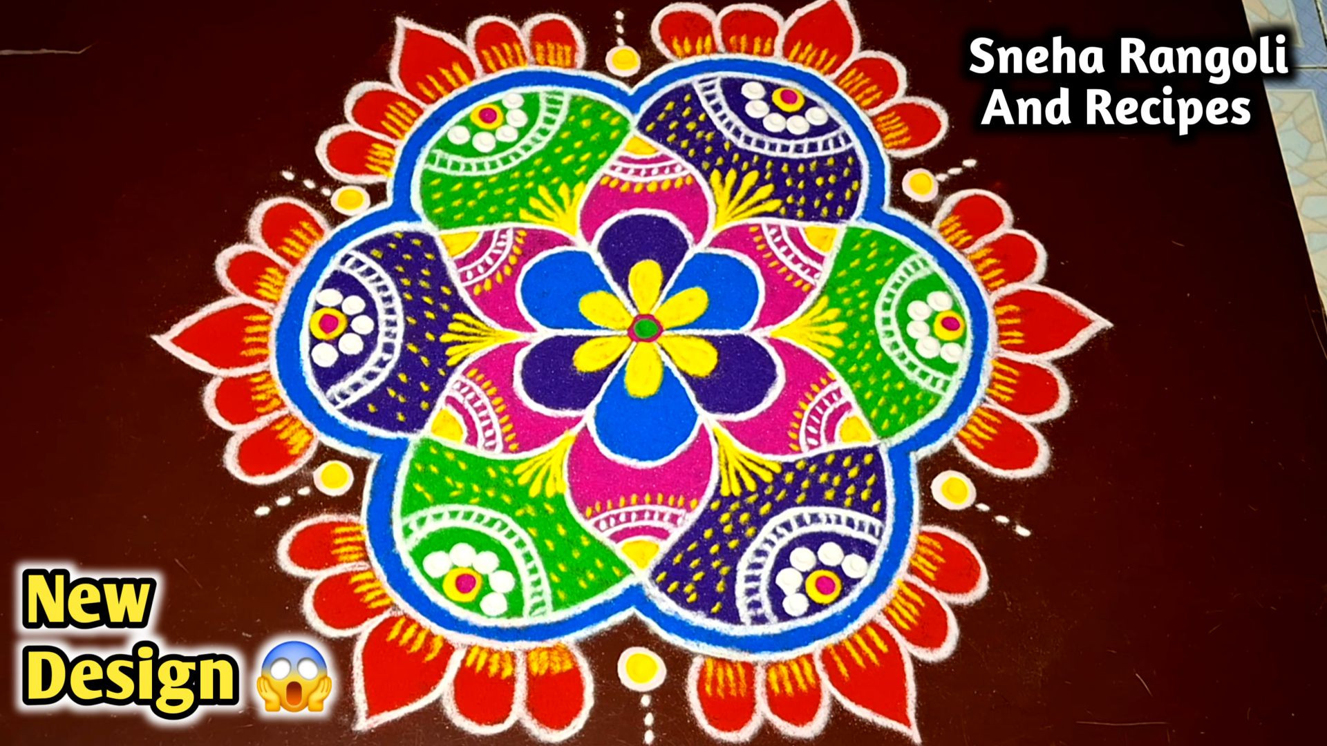 Big & Simple Rangoli 🌸✨ | Easy Festival Rangoli Step by Step 🎨 | Quick Rangoli Design