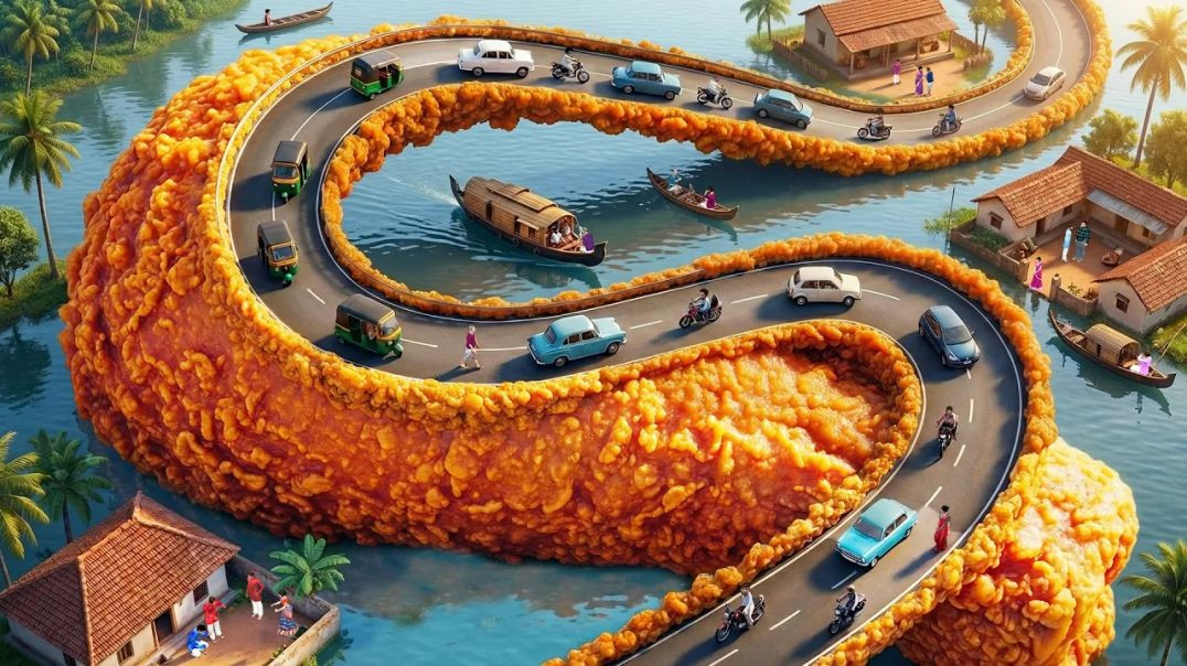 ⁣KFC Chicken Bridge Fried Jugaad Chicken Leg Street Food Comedy Hindi Kahani Moral Story