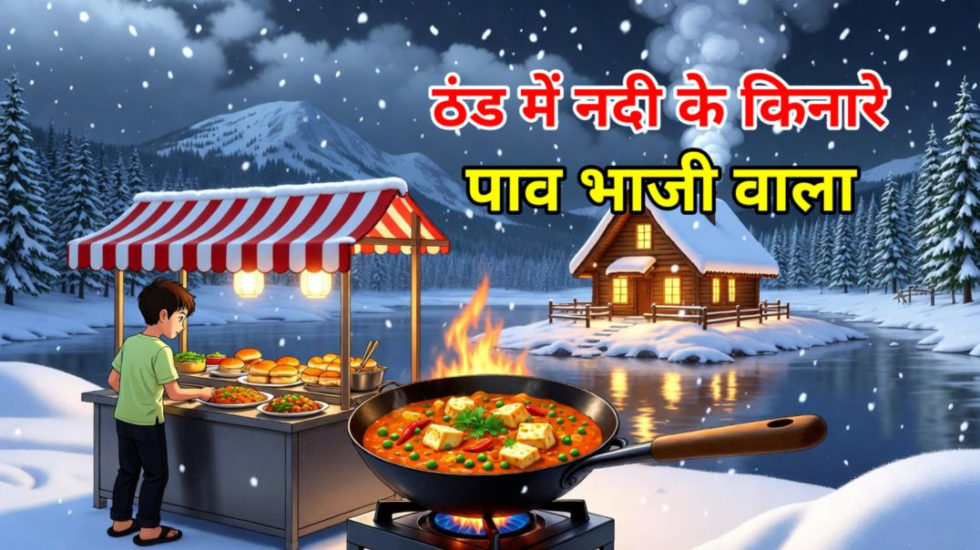 ⁣ठंड में नदी किनारे पाव भाजी वाला | हिन्दी कहानी | Moral stories | Hindi kahaniya | Hindi Toon |