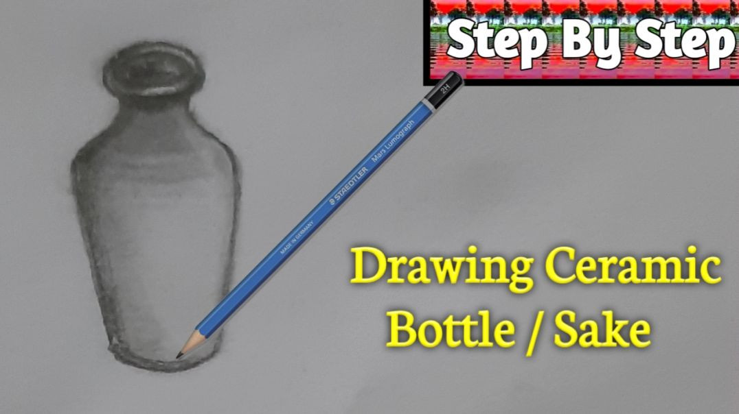 ⁣How to draw Ceramic Bottle / Sake | Drawing Ceramic Bottle / Sake