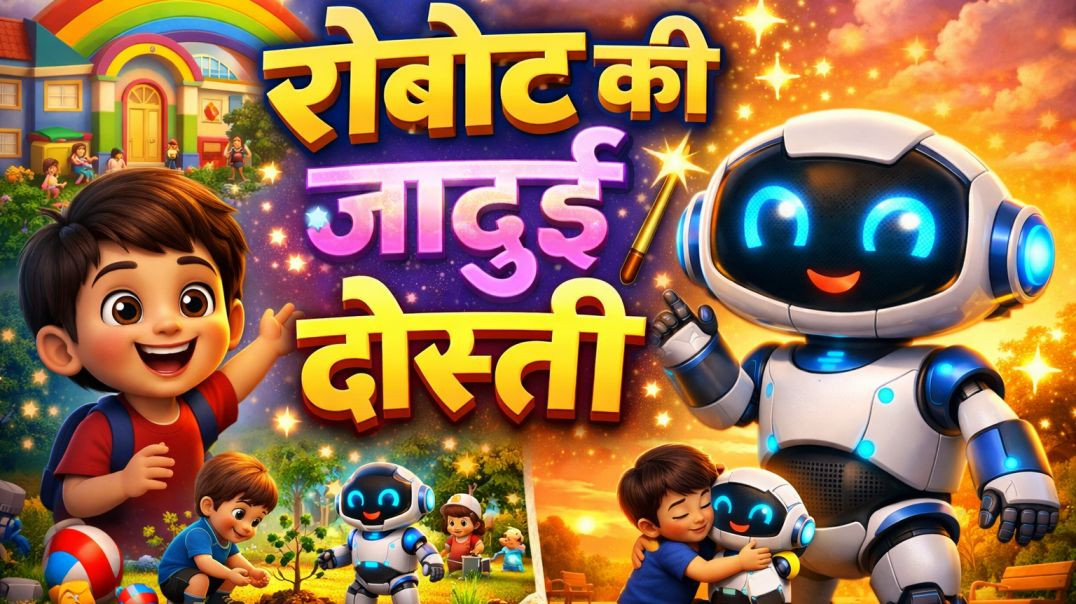 ⁣रोबोट की जादुई दोस्ती | AI Nursery Story for Kids | Moral Story in Hindi