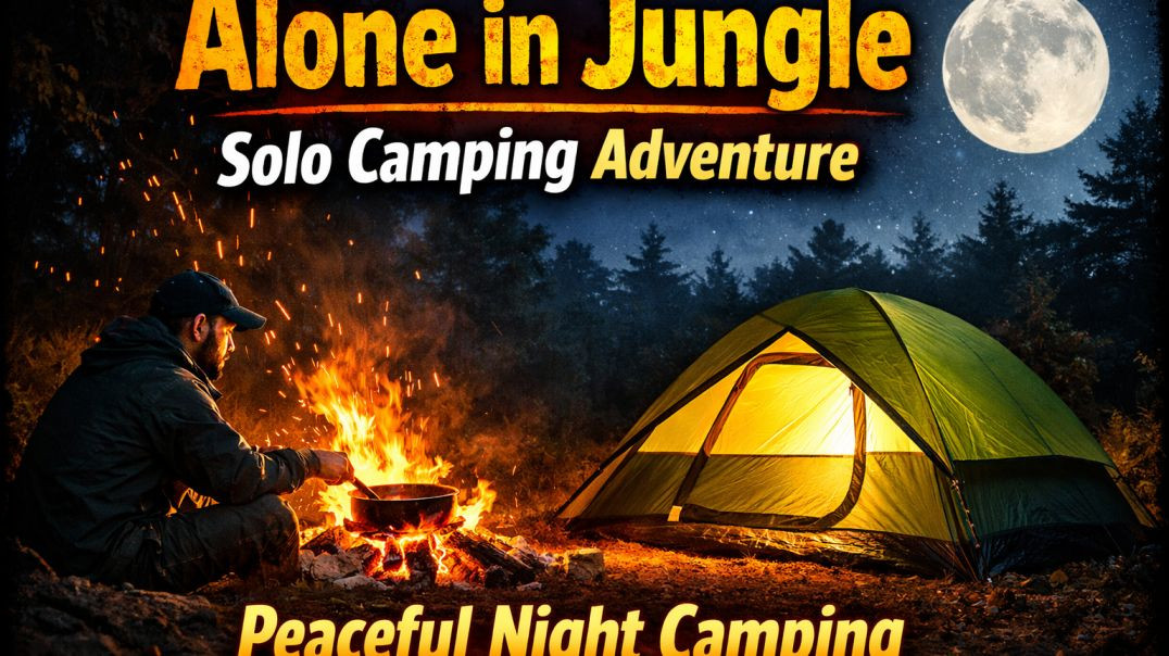 ⁣Alone in Jungle | Solo Camping Adventure | Peaceful Night Camping"