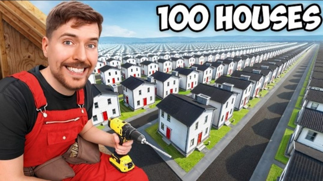 ⁣I Built 100 Houses And Gave Them Away!