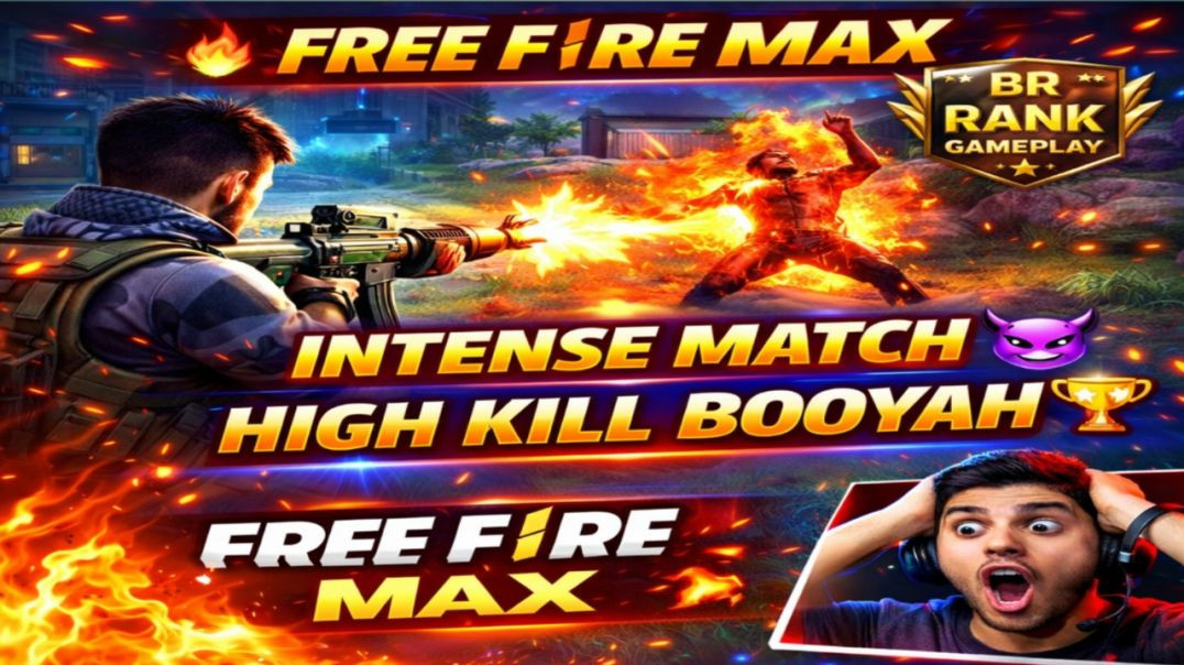 ⁣Free Fire MAX BR Rank Gameplay 🔥 | Intense Ranked Match 😈 | High Kill Booyah 🏆 | Full Gameplay Hindi