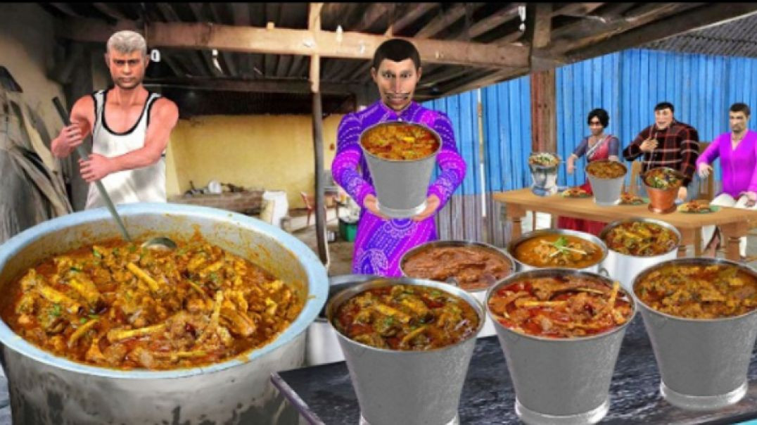 ⁣Bucket Mutton Curry 100/-Rs Lalchi Dhaba Wala Mutton Hindi Kahani Moral Stories New Comedy Video.