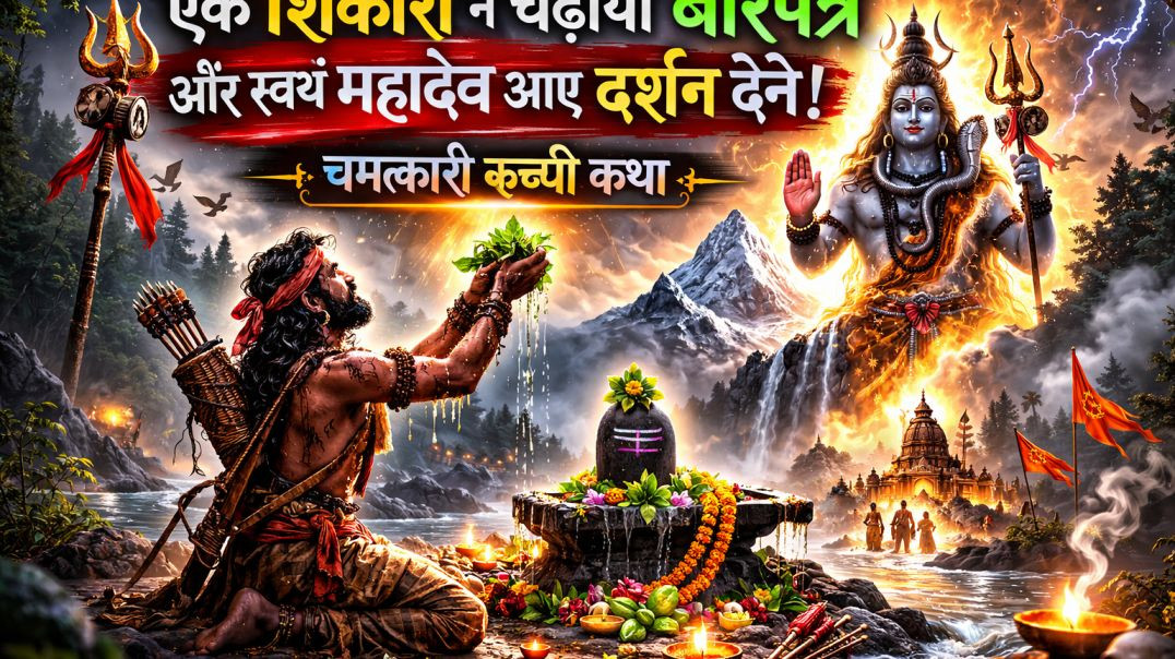 ⁣एक बेलपत्र ने कैसे बदल दी शिकारी की किस्मत? शिवरात्रि की सबसे पौराणिक कथा। #shivktha #mahadevktha