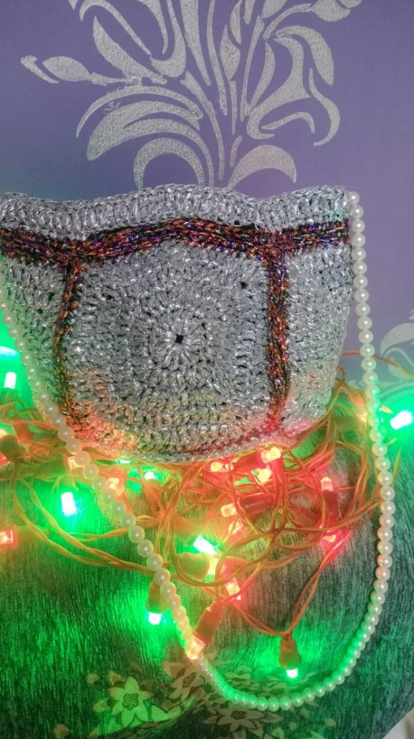 Gota lace purse #handmade#crochet#rajwadi purse