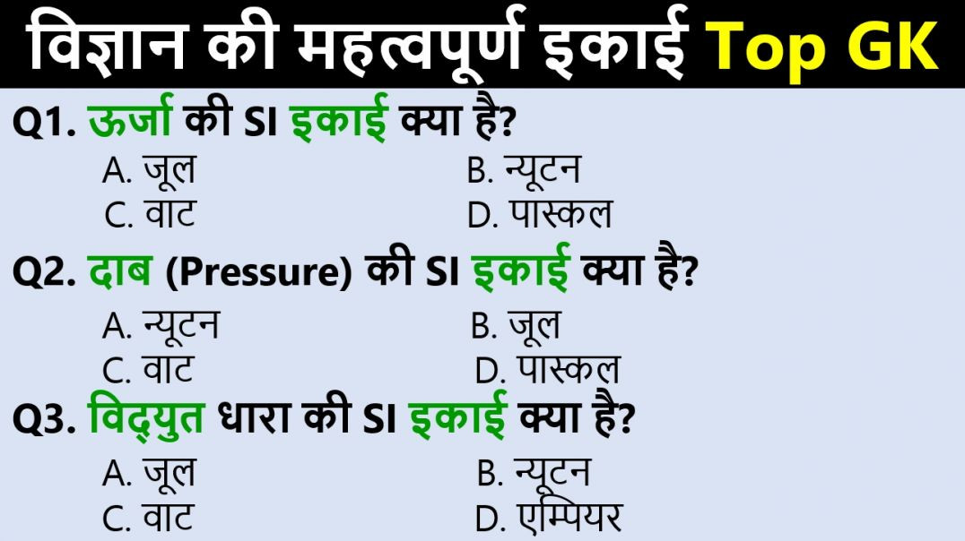 ⁣Science Units Quick Revision | Competitive Exams के लिए Must Know